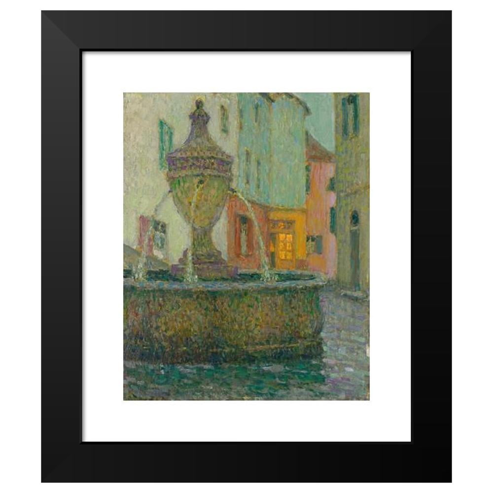 Henri Le Sidaner 12x14 Black Modern Framed Museum Art Print Titled - La Fontaine, Saint-Paul De Vence (1925)