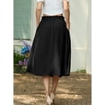 thumbnail image 5 of JWD Women's Skirts Flowy Maxi Skirt Summer Long Midi Length Casual Skirt Elegant Cool Dress with Pockets Black L, 5 of 10