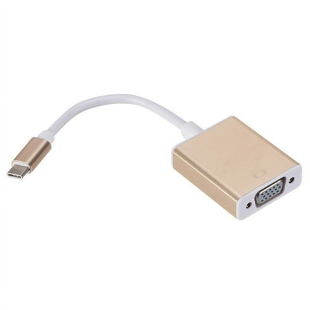 USB-C to VGA Adapter, USB 3.1 Type C (Thunderbolt 3) to VGA Converter Compatible with New MacBook, MacBook Air and More(Gold)