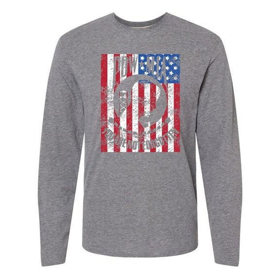 Inktastic Pow Mia Distressed Flag Long Sleeve T-Shirt