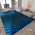 thumbnail image 2 of Washable Area Rug 7x8 ft Geometry Grid Tunnel Area Rug for Living Room, Soft Flannel Print Rugs, Non-Slip Low Pile Carpet, for Bedroom, Dining Room, Kitchen, Home Decor Floor Rug, 2 of 7
