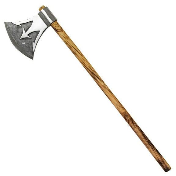 Armory Replicas Briny Deep Two-Handed Axe – 42" High Carbon Steel Blade with Trident Design & Sheesham Handle