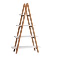 thumbnail image 6 of Solid bamboo wood "A" frame ladder display bookshelf White + MDF, 6 of 8