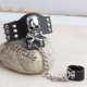 thumbnail image 3 of GOOHOCHY Pulsera de cuero estilo punk vintage para hombre, con diseño de calavera y cadena, color negro, 3 of 8