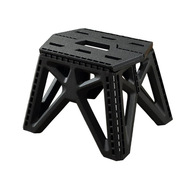 Taburete plegable portátil Kusrkot para adultos y niños Negro