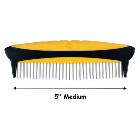 Medium Grooming - Dog Grooming Rotating Pin Combs Groomers Tool Medium Coarse or Fine Choose Size (Medium - 5