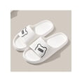 thumbnail image 2 of Preppy White Slippers For Women, Letter Graphic Single Band Slides, 2 of 2