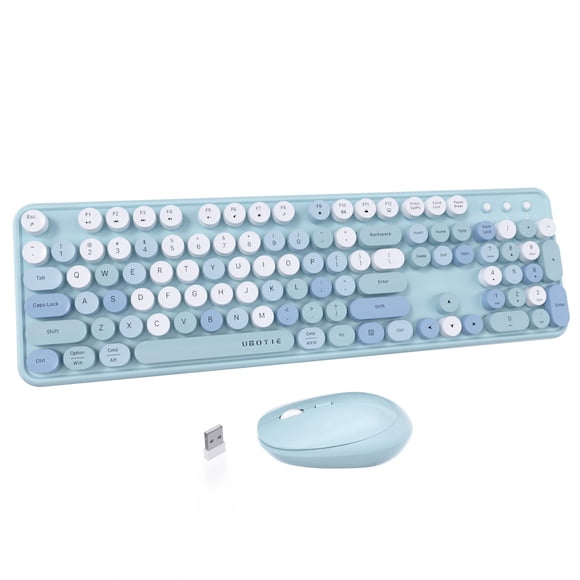 Combos de teclado y ratón inalámbricos UBOTIE Colorful Typewriter