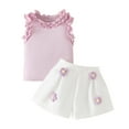thumbnail image 1 of Girls Baby Items Headband Set Summer Toddler Girls Sleeveless Ruffles Vest T Shirt Tops Floral Shorts Outfits, 1 of 6