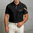 thumbnail image 2 of Mens Golf Polo Shirts Arrival Italian National Day Theme Print Mens Athletic Tops,Black,6XL, 2 of 5
