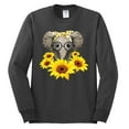 thumbnail image 2 of Elephant Sunflower Cute Love Animal Lover Mens Long Sleeve Shirt, Charcoal, 3XL, 2 of 3