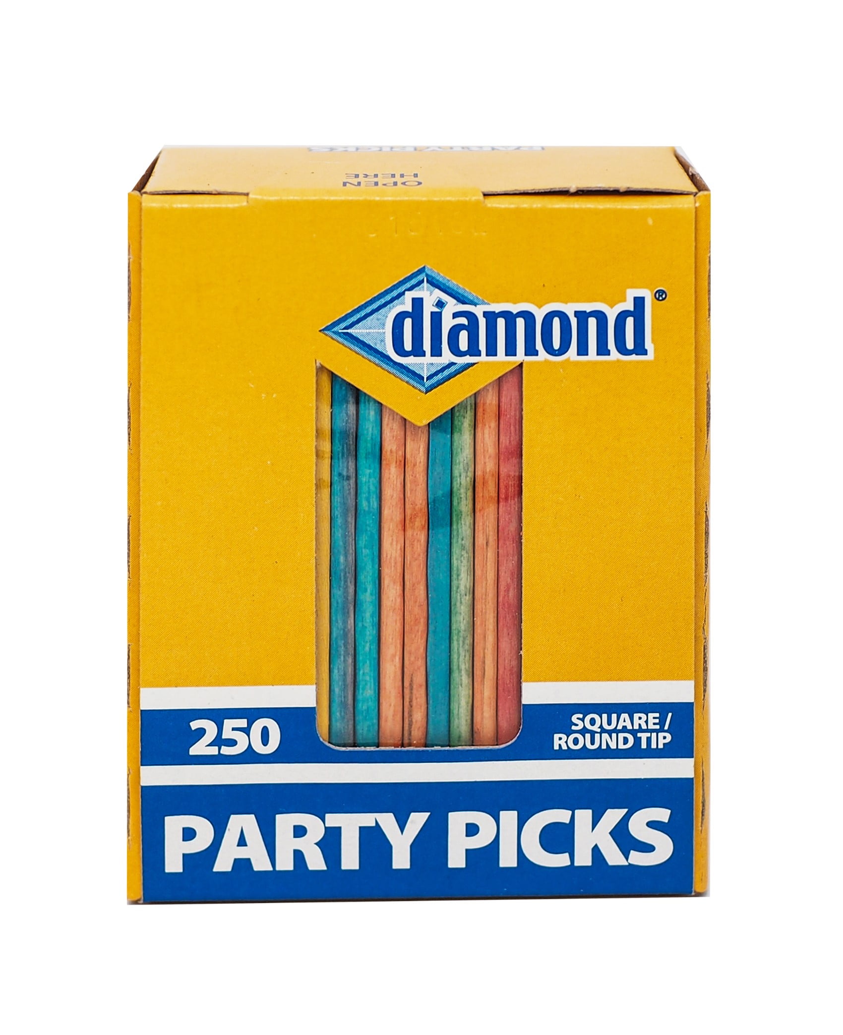 Rare Unopened Box Diamond Square/Round Tip Toothpicks Wooden 800 Ct 