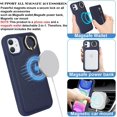 thumbnail image 2 of iPhone 12 Mini case with Card Holder, iPhone 12 Mini Phone Case Wallet for Women magsafe Compatible Wallet Detachable 2-in-1 for Men-Dark Blue, 2 of 12