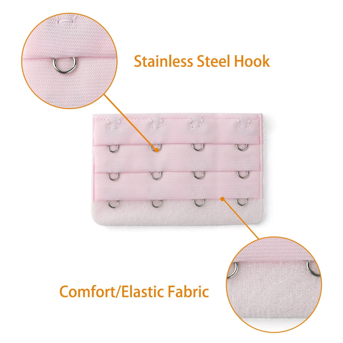 Unique Bargains Ladie's Bra Extender Strap Band Extension 3 Rows 4 Hooks