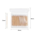 thumbnail image 3 of Amdohai 100 Unités Coton Swabs avec Bâton en Bois Double Rond, 3 of 7