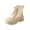 Beige, variant on Waterproof Winter Booties, Quilted Puffer Snow Boots, Women's Winter Snow Boots Lace Up Waterproof Warm Faux Fur Lined Booties Quilted Puffer Thick Sole Outdoor Walking Shoes, Wine 6.5