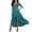 Green, variant on BRGZLK Formal Dresses for Women Solid Color Crisscross Design Elegant Wrap High Low Split Elastic Waist Flowy Short Sleeve V-Neck Dresses Wedding Guest Dress Army Green L