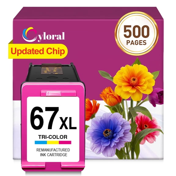 67XL Color Ink Cartridge Compatible with HP Printer ink 67 for DeskJet 2800 Ink for DeskJet 2755e 2734e 4155e 4258e Envy 6055e 6052 6455e Printers
