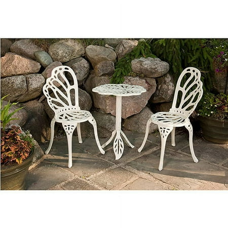 Flowerhouse Twin Butterfly Bistro Set-White FH3PSET-W