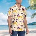 thumbnail image 5 of Xecao Cartoon Poodle Dog print Hawaiian shirt - a stylish short-sleeve button-down for men, perfect for casual beach and tropical outings., 5 of 9