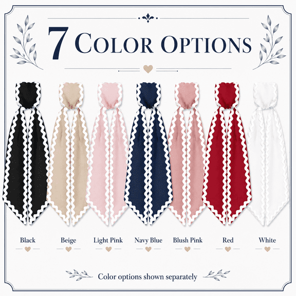 Wreath Sash for Front Door, Multi-Color Scalloped Edge Wreath Ribbon Sash, 47.24In Long Door Garland Bow Decor for Holiday Wedding Home Porch Decoration -Black 1Pack