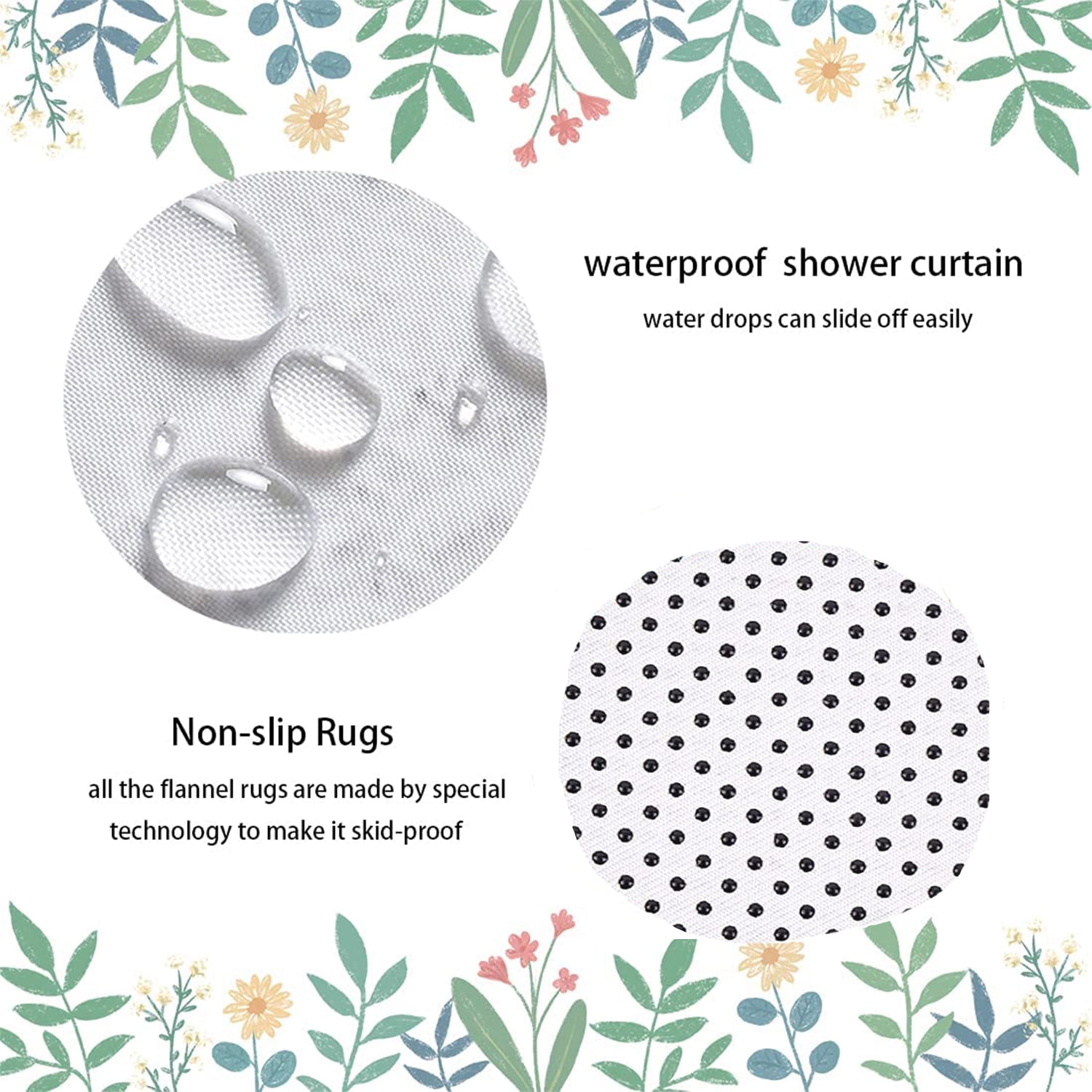 Flower Shower Curtain, Neutral Gray Beige Floral Burst Bath Curtain,  Dahlia, Chrysanthemum Pattern Bathroom Decor, Plush Bath Mat, Rug 