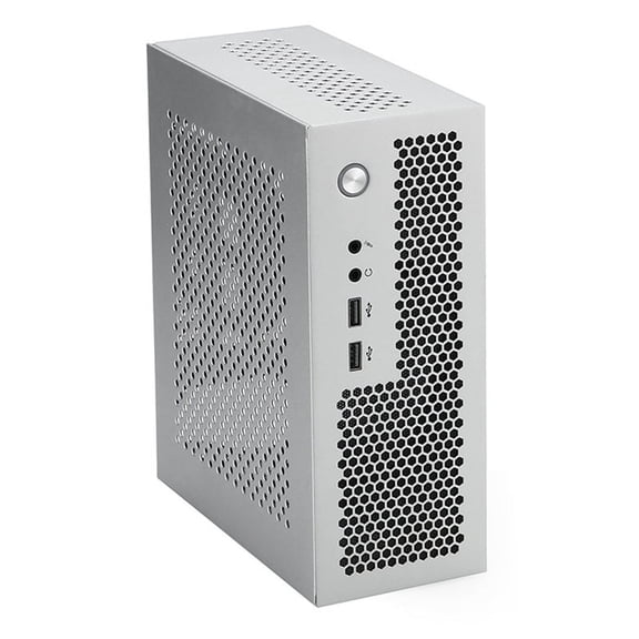 A09 for Small Form Factor Builds HTPC Mini ITX Computer Case 187x228x89mm USB 2.0 Silver Desktop Chassis