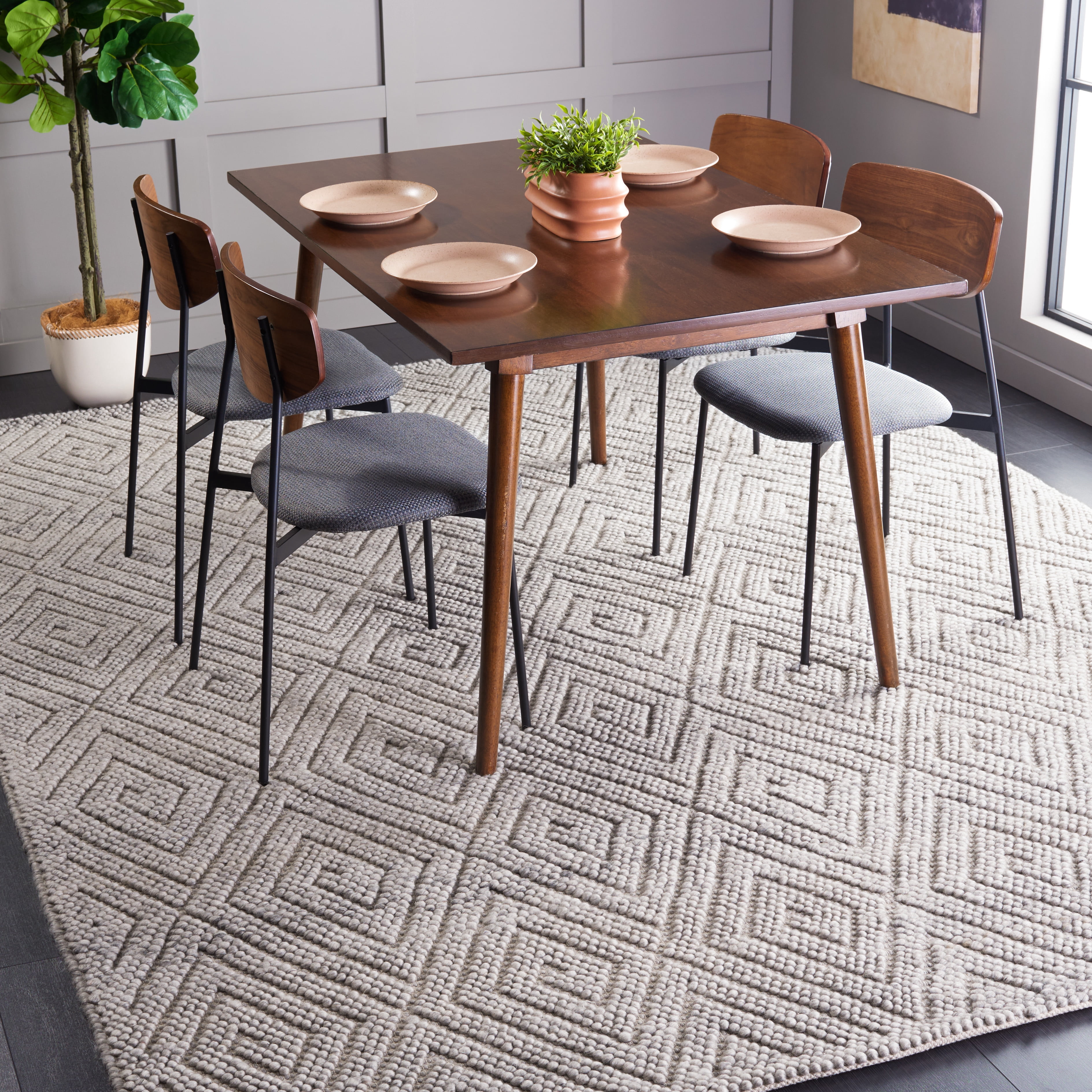 SAFAVIEH Natura Mitchell Diamond Area Rug, Grey, 8' x 10'