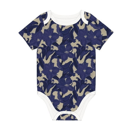 

Matuu Lilies Flowers for Baby Short-Sleeve Bodysuit Soft Cotton Comfortable and Breathable Perfect for Newborns and Infants