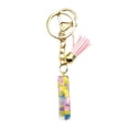 thumbnail image 2 of CSChome Initial Keychain with Pink Tassels Colorful Acrylic Initial Keychain with Pink Tassels Decor Letter Cup Pendant Keyring Water Bottle Decoration Birthday Gift, 2 of 6
