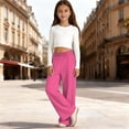 thumbnail image 2 of Rvusndi Girls Summer Wide Leg Pants Stylish Comfortable Soft Loose Casual Trousers with Elastic Waist for Kids Play and Everyday Wear, 2 of 5