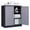 Black Grey + 2 Door-35.5"H, variant on Metal Storage Cabinet, Storage Cabinet with 2 Doors and Shelves, Metal Cabinet with Lock, Small Lockable Cabinet for Home Office (Black Grey)