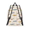 thumbnail image 2 of Lsque Striped Vintage Planes Pattern Canvas Daypack, Durable Backpack, High-quality Versatile Backpack,Vintage Compact Backpack-Medium, 2 of 6