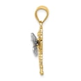 thumbnail image 2 of Real 14kt Two-tone Dragonfly Pendant; for Adults and Teens; for Women and Men, 2 of 3