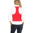 thumbnail image 3 of Women's Casual Button Down Racerback Belt Slim Fitted Tuxedo Suit Vest Top S-3XL, 3 of 5