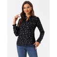 thumbnail image 3 of Blusa con Cuello con Volantes y Lazo Allegra K Manga Larga Campana Vintage Estrella Negra XS, 3 of 6
