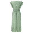 thumbnail image 6 of snowsong Maxi Dress,Easter Dress Women Maxi Dress For Women Ruffle Sleeve Beach Long Sundress Boho Summer Casual Floral Dress Floral Dress,Elegant Dresses,Work Dresses Green Dress XL, 6 of 9