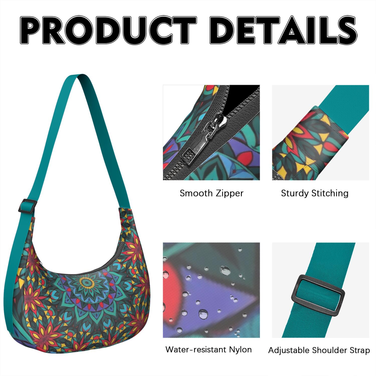 Crossbody Crescent Bag for Women Men Trendy Dumpling Bag for Travel with Adjustable Strap