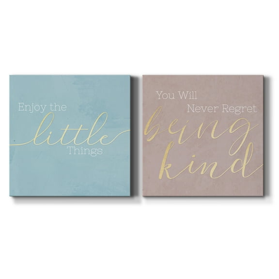 Enjoy the Little Things - Premium Gallery Wrapped Canvas - Ready to Hang Set of 2 - 32 x 32 Each