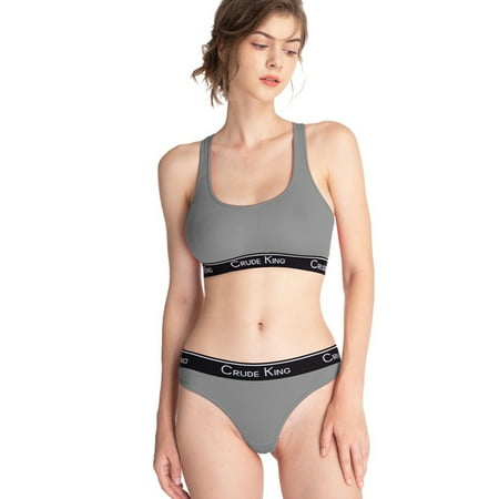 

fanshao 2 Pcs/Set Panties Bra Set Push Up Breathable Comfortable Elastic Scoop Neck Support Breast Seamless Soft Women Underwear Set for Daily Wear