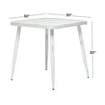 thumbnail image 6 of DecMode 30"W, 30"H Aluminum Farmhouse Outdoor Dining Table, White, 1-Piece, 6 of 14