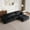 Black-chenille sofa, variant on GEMBED 108" Modern L-Shaped Modular Sectional Sofa for Living Room Comfy Cloud Couch with Deep Seat and Movable Ottoman, No Assembly Required, Black