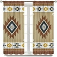 Boho Skull Curtains for Bedroom, Southwestern Ethnic Aztec Window
