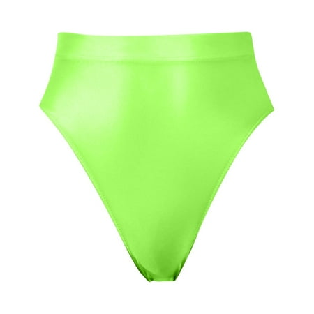 BYHONG Super Thin Shiny Transparent High Waisted Briefs Sexy and Smooth Panties for Women A M