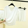 Jgppe Womens Summer Pajamas Set Trendy Short Sleeve VNeck Tops and