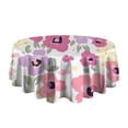 thumbnail image 5 of Pioneer Flower Floral Print Pattern Round Tablecloth 60"x60",Wrinkle Wipeable Table Cloth for Kitchen Dining Room Picnic Patio Party, 5 of 6