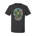 thumbnail image 2 of Day Of The Dead Calavera Skull Colorful Trippy | Mens Pop Culture Graphic T-Shirt, Charcoal, X-Large, 2 of 4