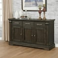 thumbnail image 2 of Furniture of America Lemieux Transitional Solid Wood 3-Drawer Buffet in Espresso, 2 of 6
