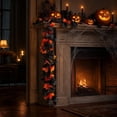 thumbnail image 5 of 68.9 Inch Black Red Artificial Maple Leaf Garland, Flexible Fabric Autumn Foliage Vine For Door Frame Mantel Dining Table Railing Indoor Outdoor Halloween Thanksgiving Farmhouse Seasonal Home Decor, 5 of 8