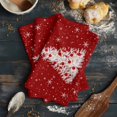 thumbnail image 6 of Red Christmas Tree Kitchen Towels Set of 3, Water Absorbent Dish Towel, Winter Balls Snowflake Xmas Tree Decorative Hand Towels - Quick Drying Cloth for Cooking Baking, 18x28 Inch, 6 of 8